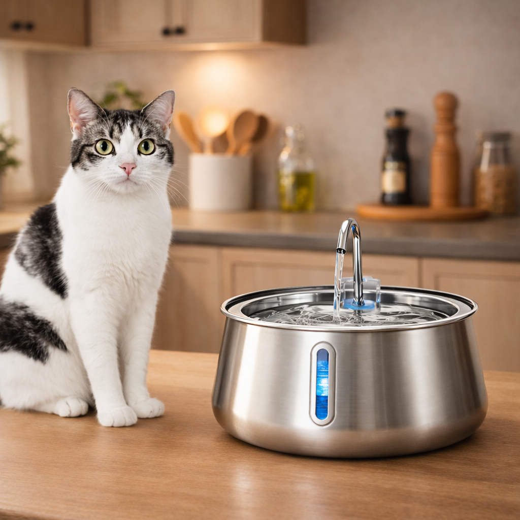 HappyPaw - Vandfontæne af Rustfrit Stål