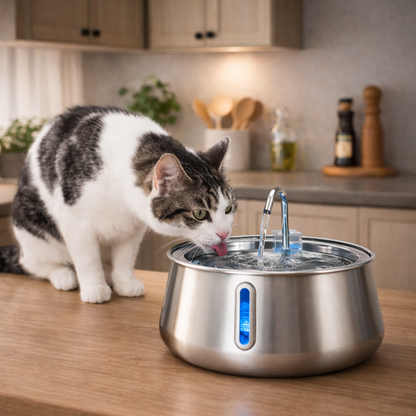 HappyPaw - Vandfontæne af Rustfrit Stål