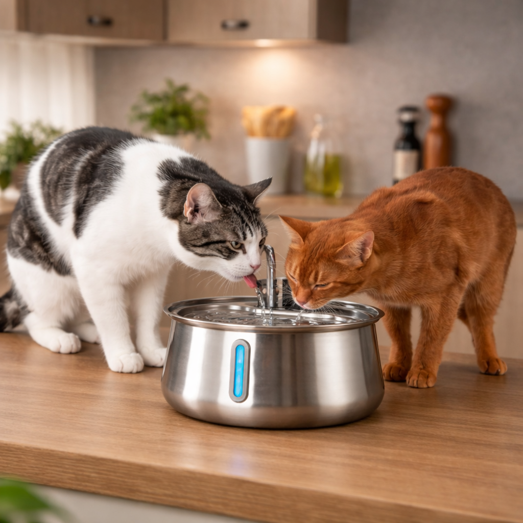 HappyPaw - Vandfontæne af Rustfrit Stål