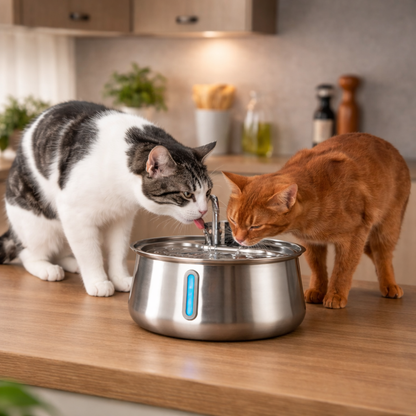 HappyPaw - Vandfontæne af Rustfrit Stål