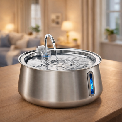 HappyPaw - Vandfontæne af Rustfrit Stål